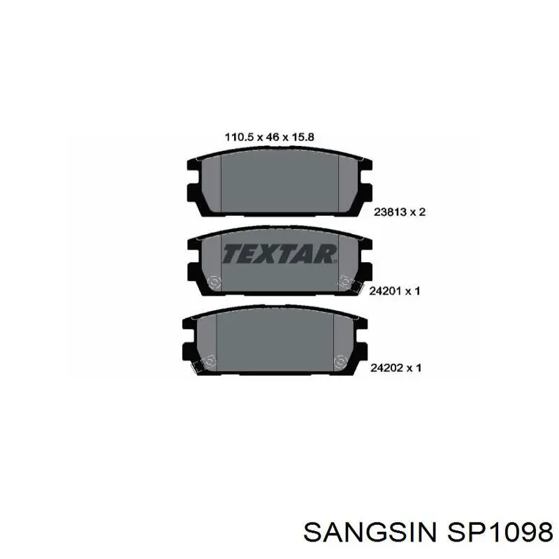Задние тормозные колодки SP1098 Sangsin