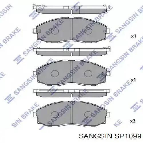 SP1099 Sangsin колодки тормозные передние дисковые