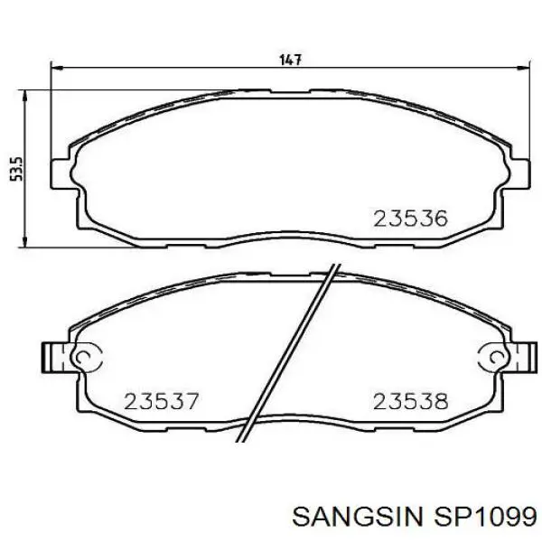 Pastillas de freno delanteras SP1099 Sangsin