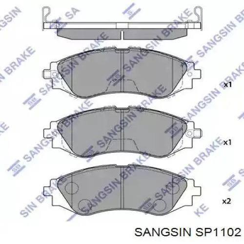 Колодки гальмівні передні, дискові SP1102 Sangsin