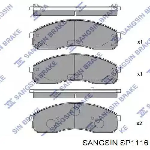 Передние тормозные колодки SP1116 Sangsin