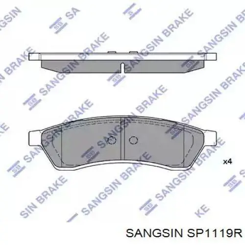 Задние тормозные колодки SP1119R Sangsin