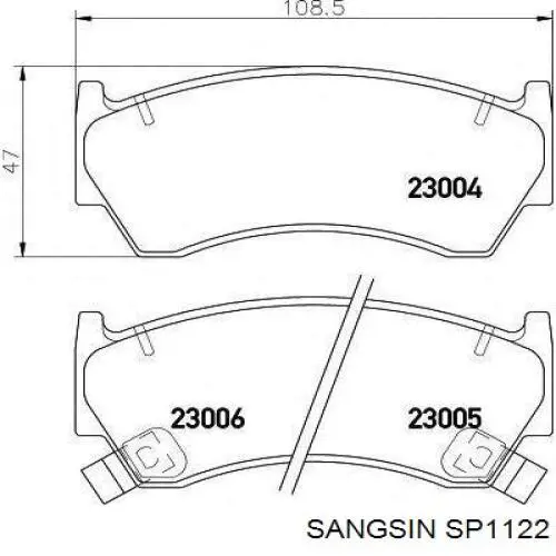 Купить SP1122 Sangsin Колодки тормозные