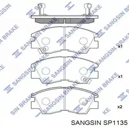 Передние тормозные колодки SP1135 Sangsin