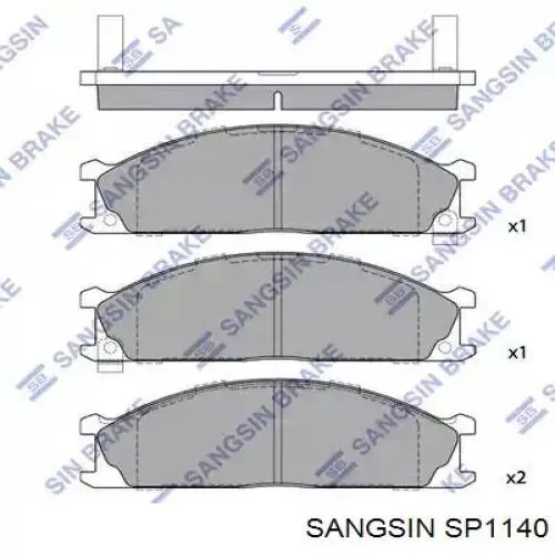 Передние тормозные колодки SP1140 Sangsin