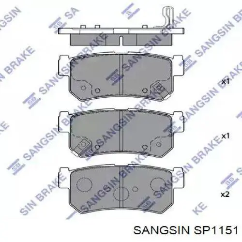 Задние тормозные колодки SP1151 Sangsin