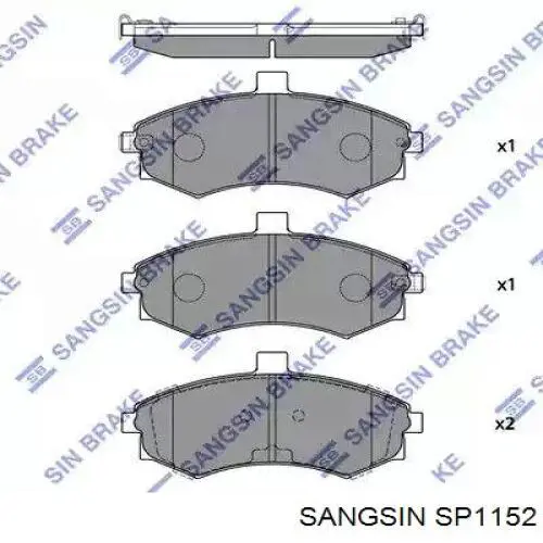 Колодки тормозные передние дисковые Sangsin SP1152