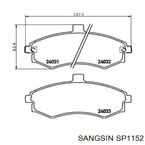 Купить SP1152 Sangsin Колодки тормозные