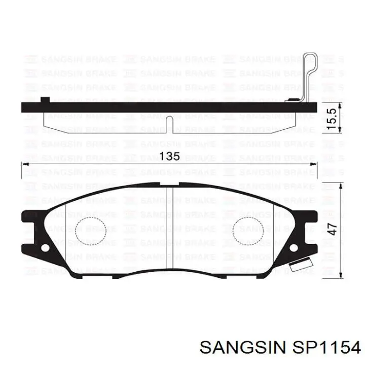 Задние тормозные колодки SP1154 Sangsin