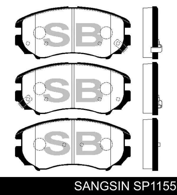 Колодки тормозные передние дисковые Sangsin SP1155