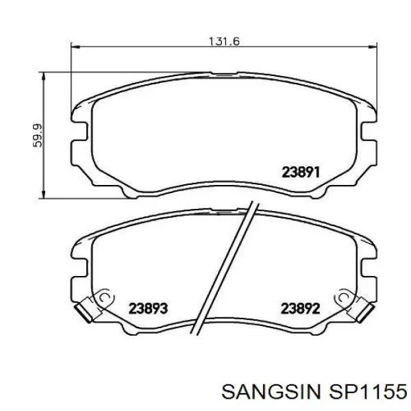 SP1155 Sangsin Колодки передние