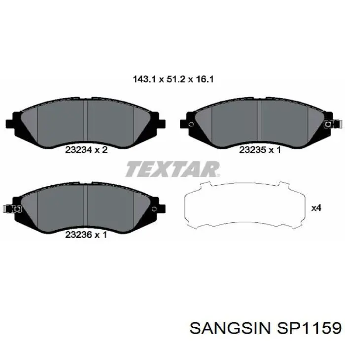 Тормозные колодки Sangsin SP1159