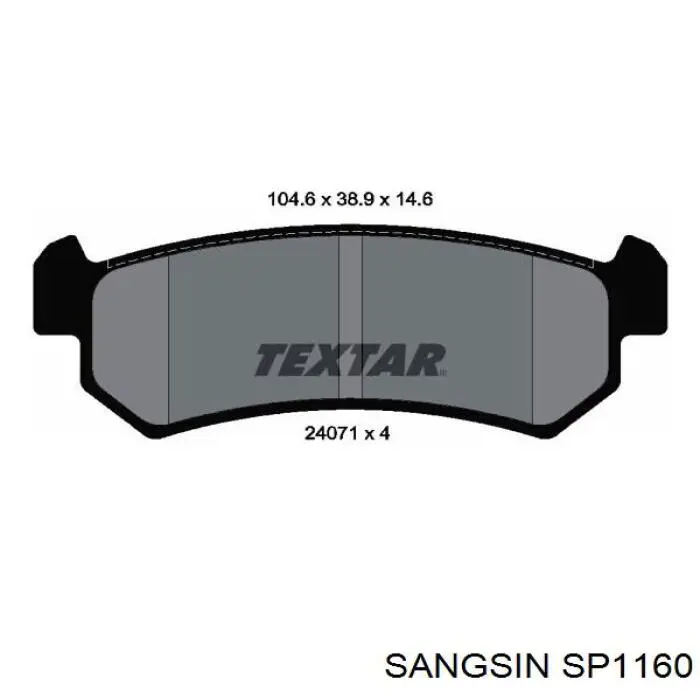 Колодки дисковые  Sangsin SP1160 цена, от 14.71 USD
