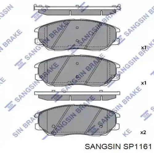 SP1161 Sangsin колодки тормозные передние дисковые