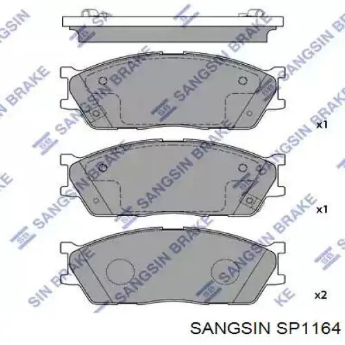 SP1164 Sangsin колодки тормозные передние дисковые