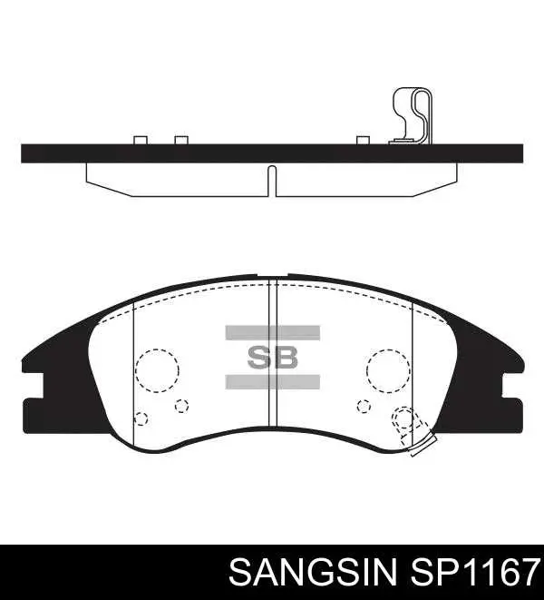 SP1167 Sangsin Колодки передние