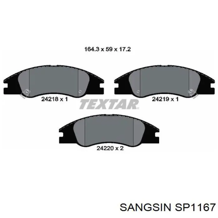 Колодки Sangsin SP1167 цена, от 23.59 USD
