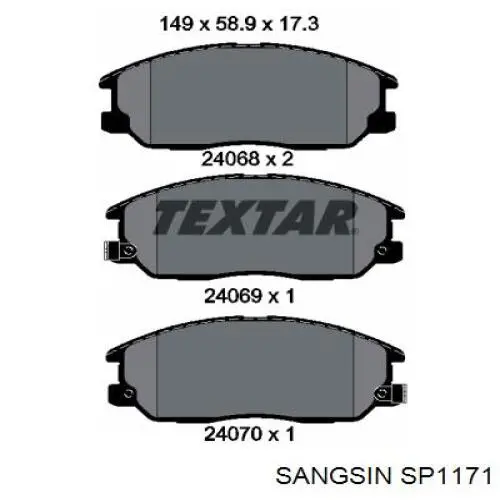Колодки Sangsin SP1171 цена, от 24.56 USD
