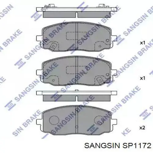 SP1172 Sangsin колодки тормозные передние дисковые