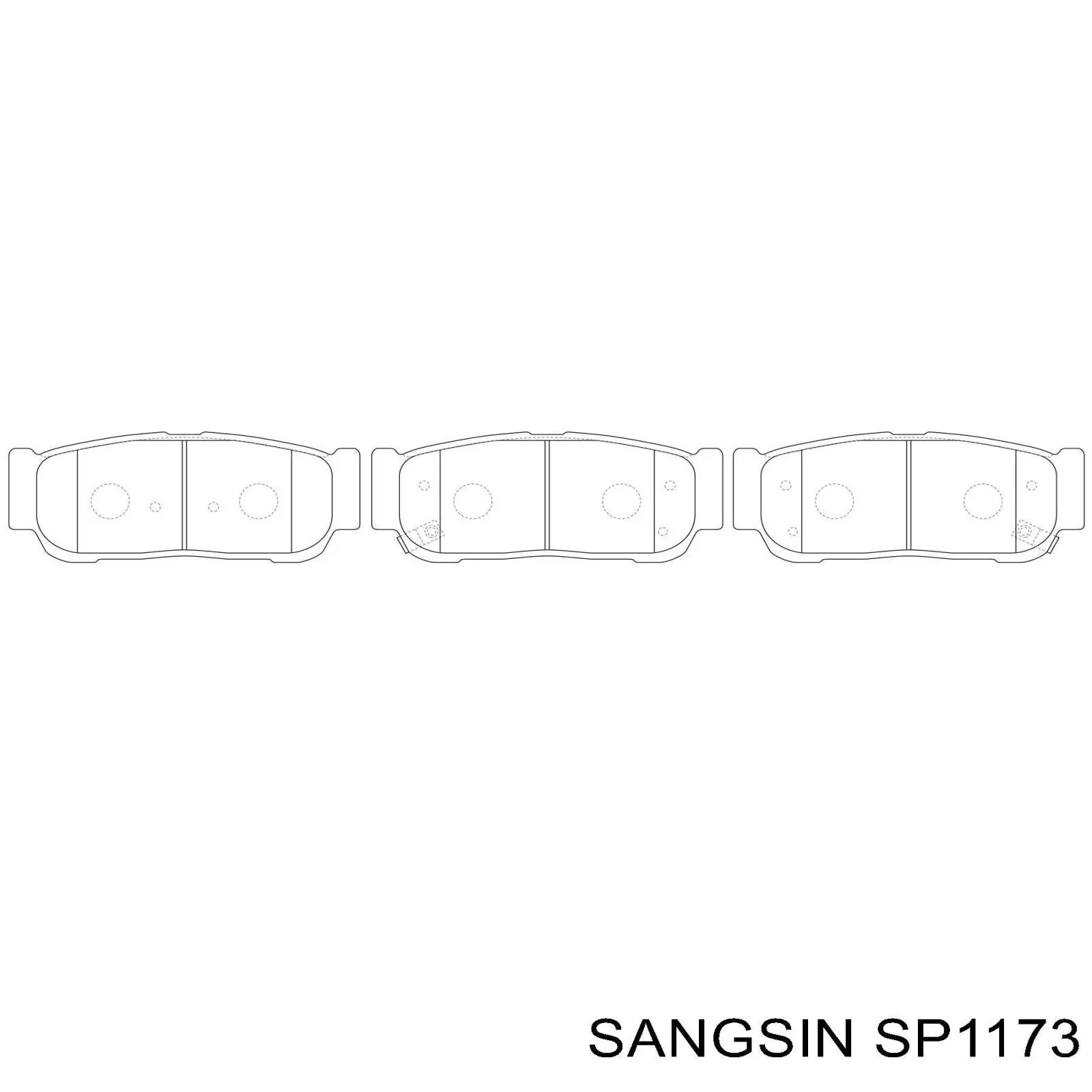 Купить SP1173 Sangsin Колодки тормозные задние, дисковые