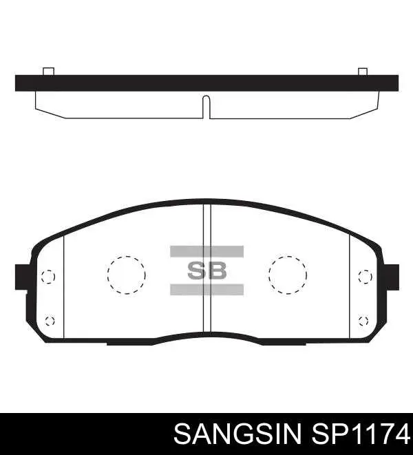 SP1174 Sangsin колодки тормозные передние дисковые