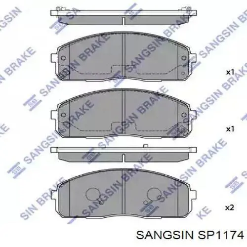 Купить SP1174 Sangsin Колодки тормозные