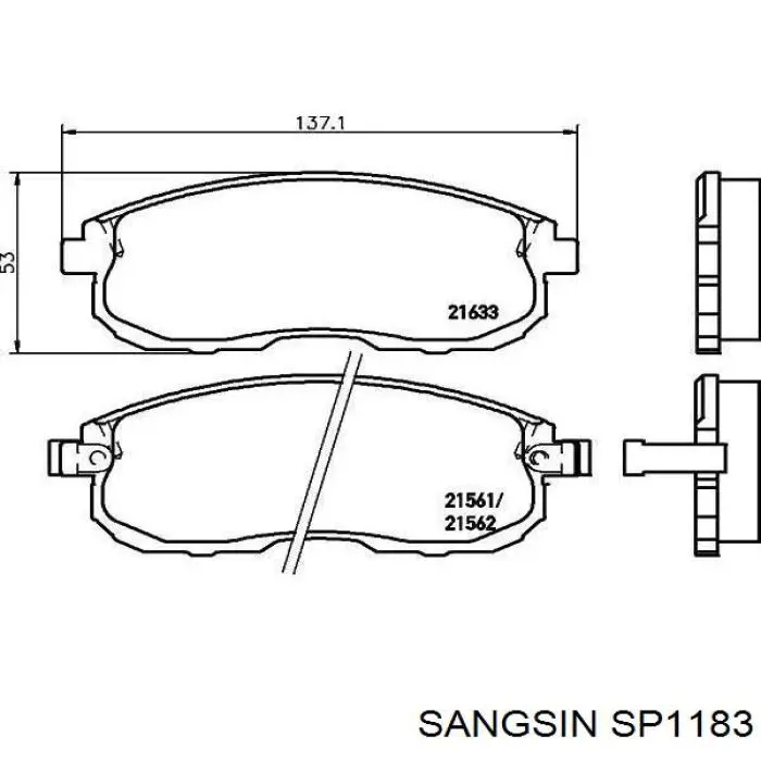 Купить SP1183 Sangsin Колодки тормозные