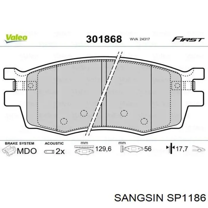 SP1186 Sangsin Колодки передние