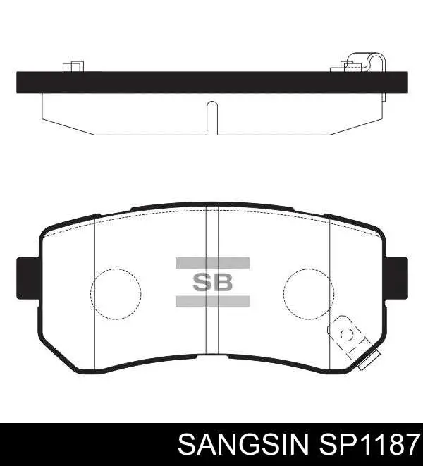 Колодки тормозные задние дисковые Sangsin SP1187