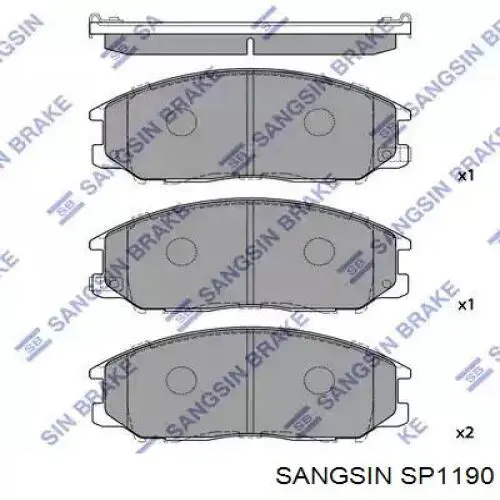 Передние тормозные колодки SP1190 Sangsin