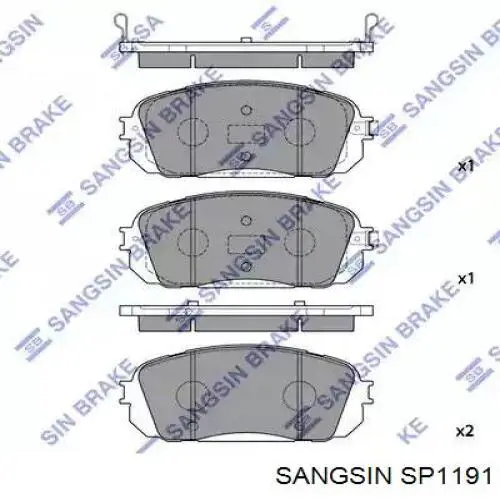SP1191 Sangsin колодки тормозные передние дисковые