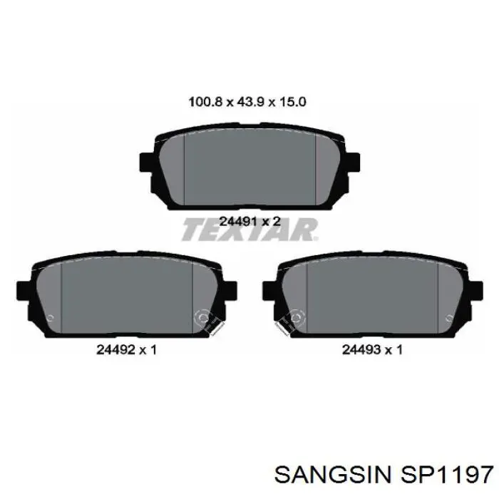 Колодки дисковые  Sangsin SP1197 цена, от 15.84 USD