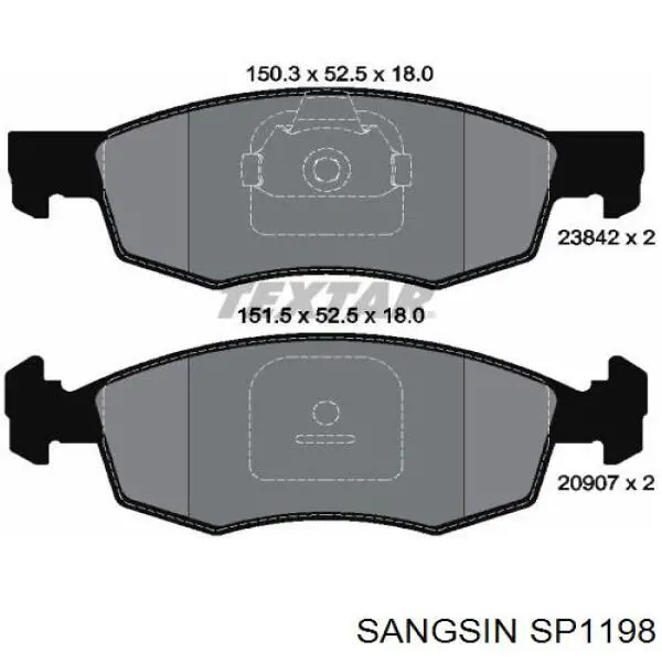 Колодки Sangsin SP1198 цена, от 17.74 USD