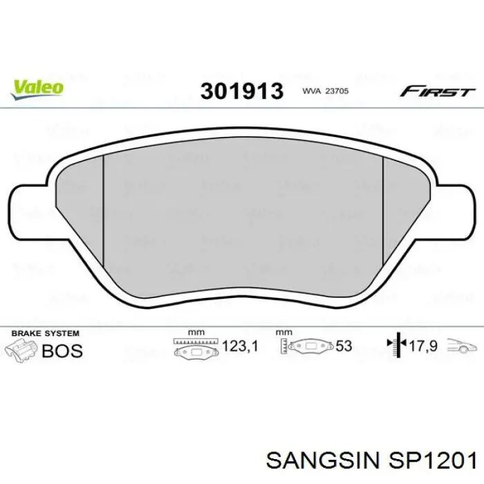 Колодки Sangsin SP1201 цена, от 16.41 USD