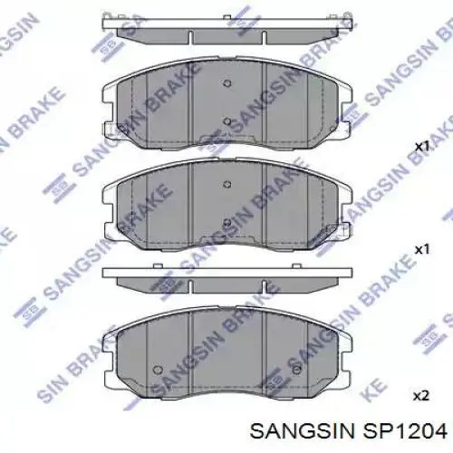SP1204 Sangsin передние тормозные колодки