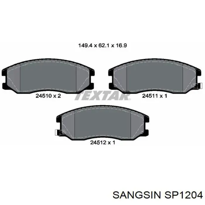 Купить SP1204 Sangsin Колодки тормозные