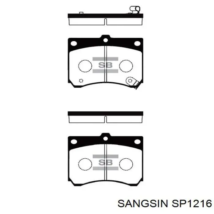 SP1216 Sangsin колодки тормозные передние дисковые