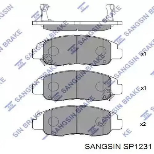 SP1231 Sangsin передние тормозные колодки
