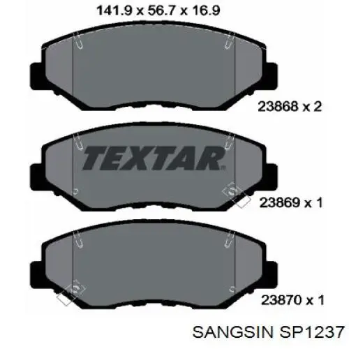 Колодки Sangsin SP1237 цена, от 23.79 USD