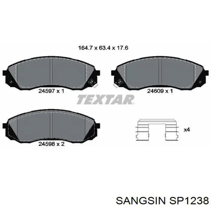 SP1238 Sangsin Колодки передние