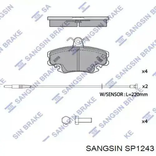 Купить SP1243 Sangsin Колодки тормозные