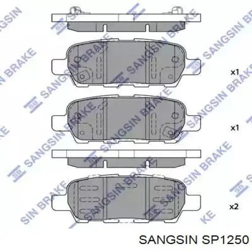 Купить SP1250 Sangsin Колодки тормозные задние, дисковые