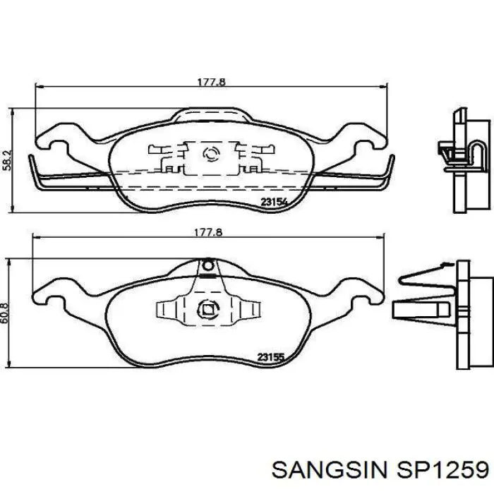 SP1259 Sangsin Колодки передние