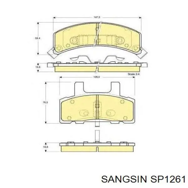 Передние тормозные колодки SGD369M Raybestos