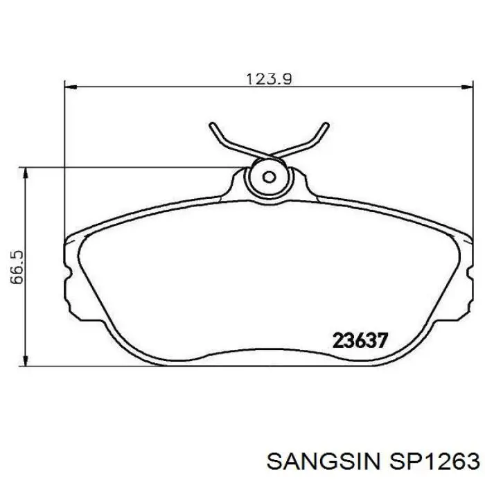 SP1263 Sangsin колодки тормозные передние дисковые