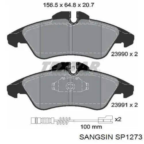 SP1273 Sangsin Колодки передние