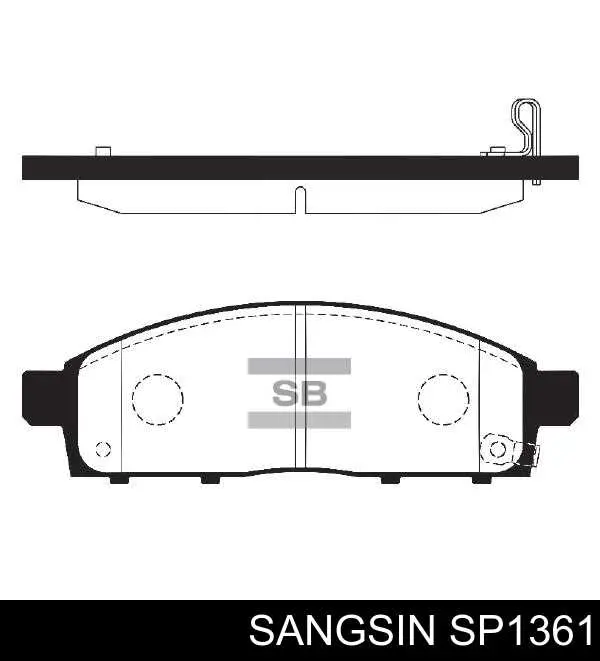 Передние тормозные колодки SP1361 Sangsin