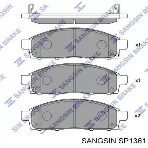 Передние тормозные колодки SP1361 Sangsin