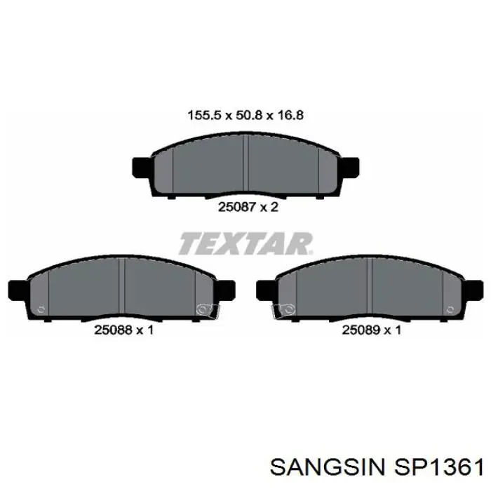 SP1361 Sangsin Колодки передние