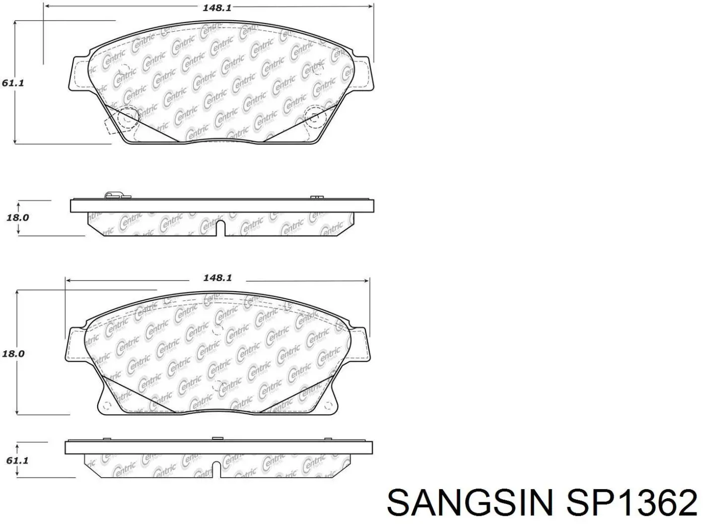 Купить SP1362 Sangsin Колодки тормозные